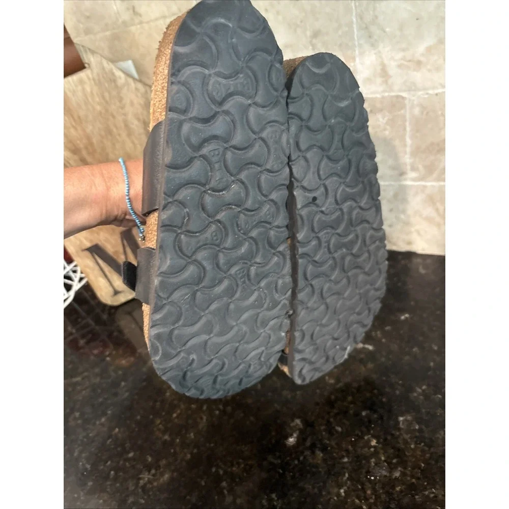 Birkenstock Mayari Black Leather Sandals - Size 38 7/7.5